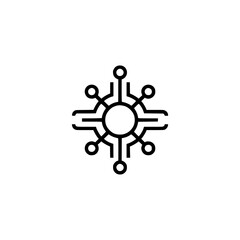 Tech Symbol Logo, Minimalist Black Icon, Data Connection Design