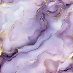 Abstract Purple and Gold Marble Design