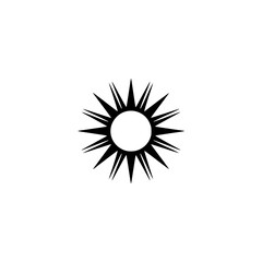 Minimalist Sun Icon: Abstract Geometric Design on White Background
