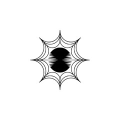 Abstract Geometric Sun Icon in Minimalist Black and White