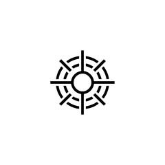 Minimalist Target Icon in Black on Beige Background