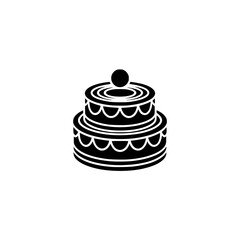 Minimalist Vector Cake Icon: Black & White Celebration Graphic