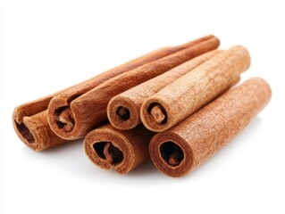 Cinnamon sticks on a clean white surface, ready to use