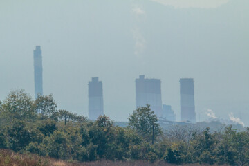 power plant with smoke