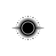 Minimalist Sunburst Logo - Geometric Celestial Design