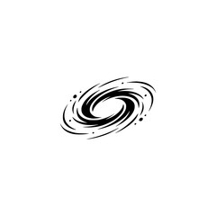 Abstract Black Hole Logo Illustration on White Background