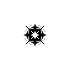 Obraz premium Abstract Black Burst Star on White Background: Minimalist Design Element