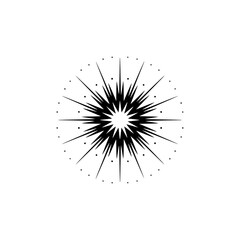 Fototapeta premium Geometric Burst: Minimalist Black & White Starburst Design