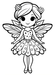 Cartoon Fairy Illustration For Coloring Page With Whimsical Details Coloring Page