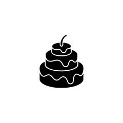 Black and White Icon Cake: Celebration & Party Graphic