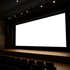 Blank screen with empty cinema hall.