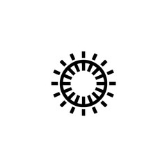 Minimalist Sun Icon on White Background