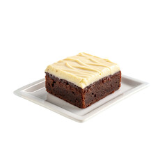 chocolate cake on white background