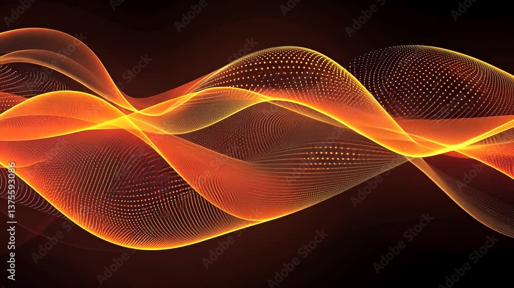 Aufkleber abstract golden flowing wave design animation on a dark background for presentation