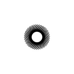 Abstract Spiral Vortex Logo, Minimalist Black and White Design