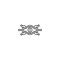 Minimalist Circuit Board Icon: Tech, AI, Data, and Digital Transformation Concept