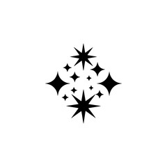 Minimalist Black Starburst Graphic on White Background
