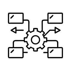 Data Processing Flowchart with Gear Mechanism  