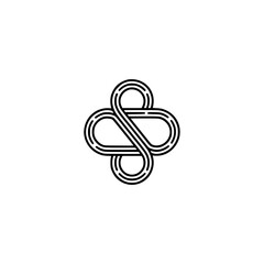 Fototapeta premium Abstract Geometric Line Art: Black & White Symbol Design