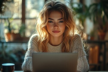 Professional Woman Talking on Mobile Phone in Modern Office Environment