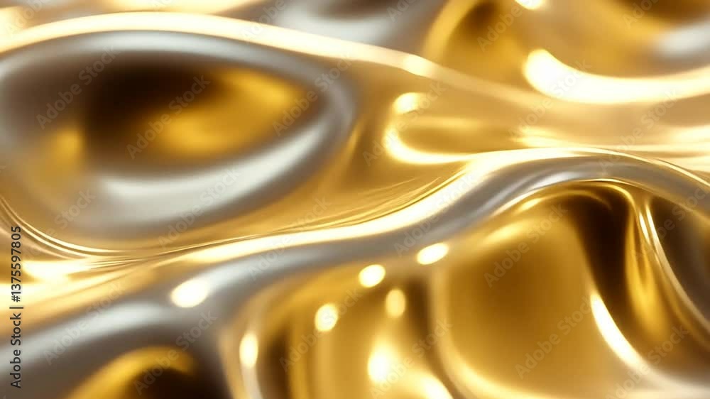 Aufkleber abstract animation of gold flowing liquid, creating a mesmerizing and elegant background