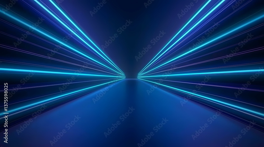 Aufkleber the image contains a digitally created abstract representation of a futuristic corridor or tunnel, f