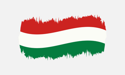 Hungary flag in brush stroke style.