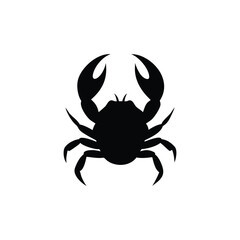 Crab icon. Black Crab silhouette vector illustration isolated on white background.