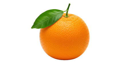 Isolated Orange with Green Leaf