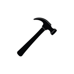 Black hammer silhouette on white background