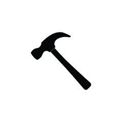 Black hammer silhouette on white background