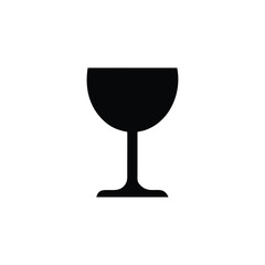 Black wine glass silhouette on white background