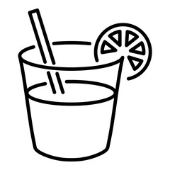 Lemonade drink icon, representing a refreshing beverage and summer drinks