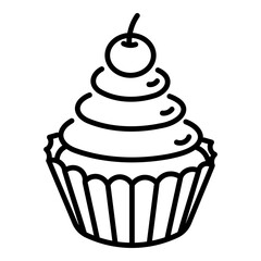 cupcake line icon