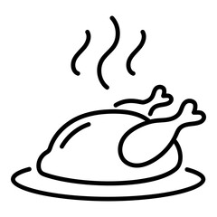 Turkey or chicken line icon