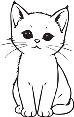 Cute kitten. Hand drawn vector illustration