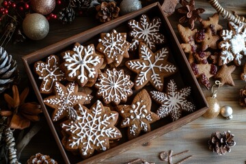 Enjoy these beautifully decorated gingerbread cookies, perfect treats for festive holiday gatherings and celebrations