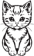 Cute kitten. Hand drawn vector illustration