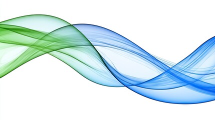 Abstract green blue wave flow design, white background, website banner (1)