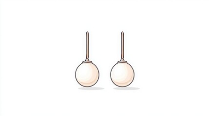 Elegant Pearl Drop Earrings, Simple, classic pearl drop earrings illustration.