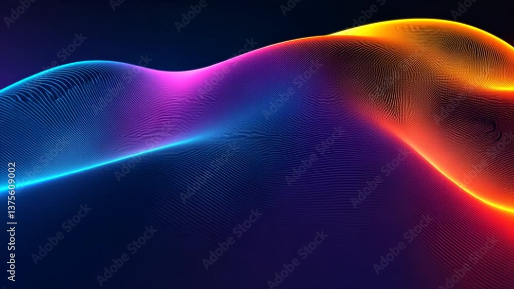 Aufkleber colorful abstract waveform animation with flowing data points and gradient color