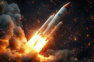 Rocket Launch Startup Concept Entrepreneurial Space Mission Future Technology