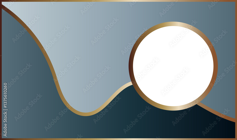 Aufkleber wavy lines with white circle isolated on two-color abstract background