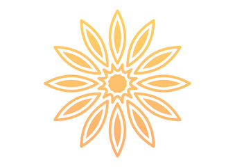 黄色いシンプルな花のアイコン