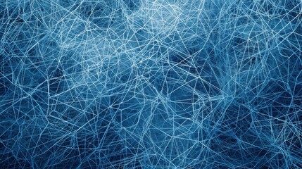 Fototapeta premium Abstract blue network background with interconnected lines.