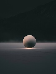 Photograph of a large, spherical object in the middle of a body of water. the object appears to be a sphere or a sphere of some kind, with a smooth surface and a smooth texture.