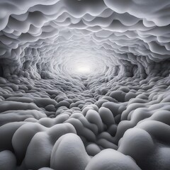 Fototapeta premium Majestic white ice cave with intricate formations and glimmering ice in a frozen wonderland