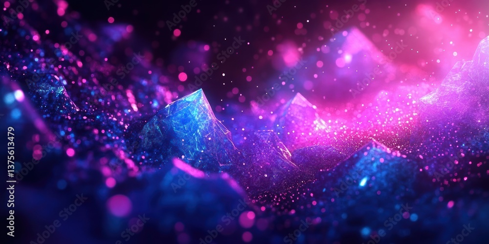Leinwandbilder futuristic cyber network illustration abstract digital art with big data and artificial intelligence