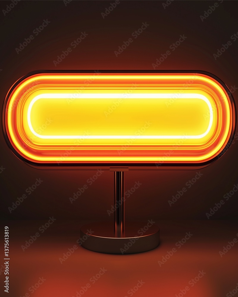Poster illuminated elegance: a modern, sleek lamp emits a warm, inviting glow, casting shadows and highligh