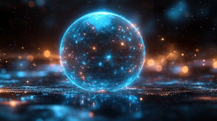 Futuristic Digital Sphere Abstract Network Background
